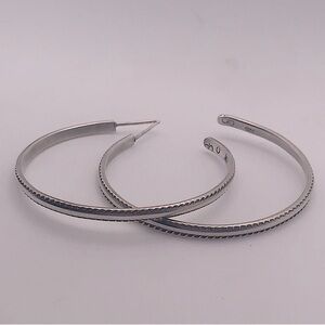 VTG Large Sterling Silver Hoop Earrings 2”